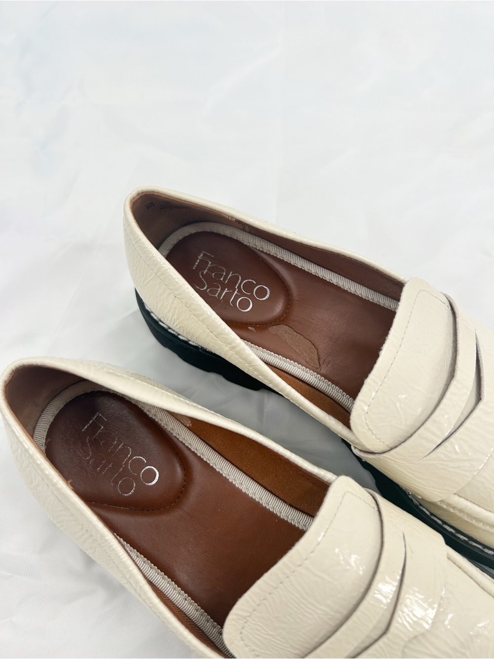 Franco Sarto Balin Chunky Loafers Cream Putty White 8 - Picture 6 of 10